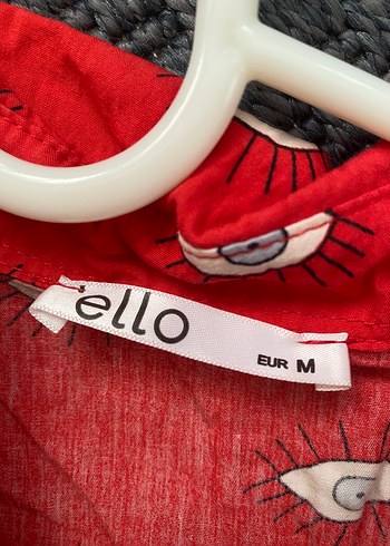 Düğmeli Kırmızı Pamuklu Uzun Elbise - Görsel 3