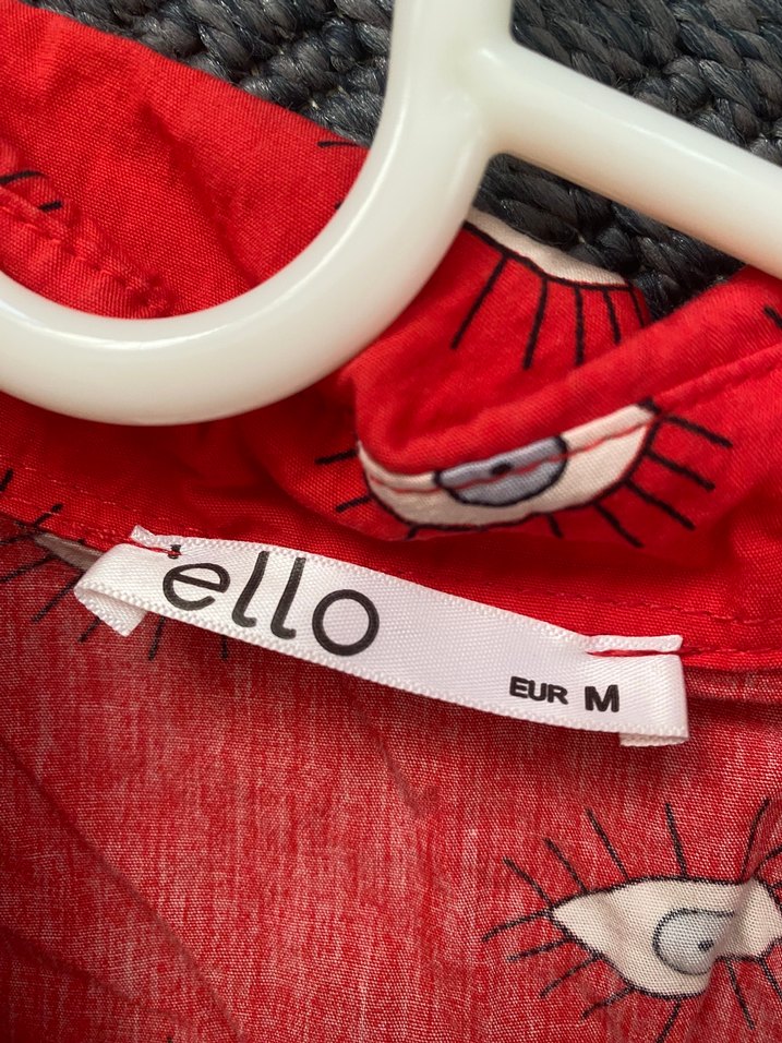 Düğmeli Kırmızı Pamuklu Uzun Elbise - Görsel 3