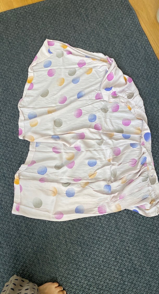 Düğmeli Pastel Puantiyeli Uzun Etek - Görsel 3