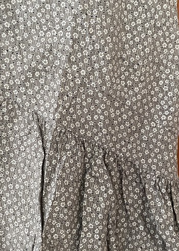 Gri Kısa Kollu Midi Rahat Elbise - Görsel 3