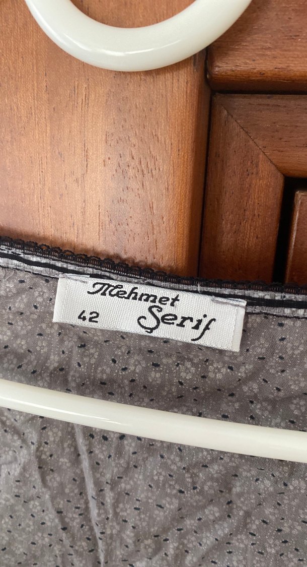 Gri Kısa Kollu Midi Rahat Elbise - Görsel 2