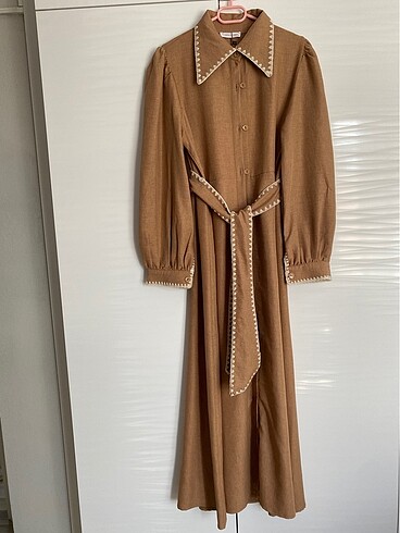 42 Beden camel Renk Tesettür elbise