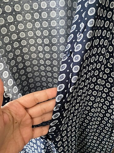 46 Beden lacivert Renk Düğmeli Uzun Kollu Bluz