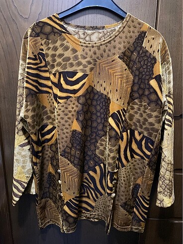 Kadife Leopar Bluz