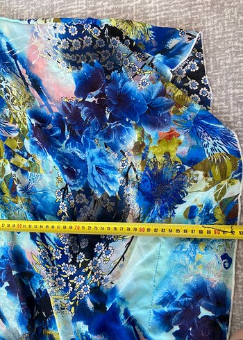 Mavi Tül Kimono Pareo - Görsel 4