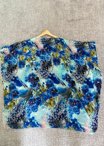 universal Beden Mavi Tül Kimono Pareo