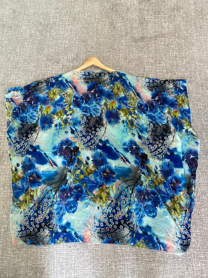 Mavi Tül Kimono Pareo - Görsel 2