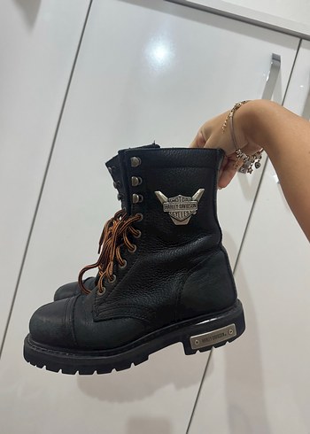 Harley Davidson Siyah Deri Bot