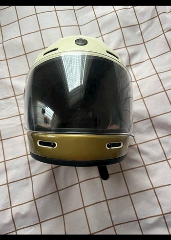 Beyaz Retro Seramik Motosiklet Kaskı - Görsel 3