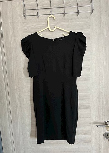 Siyah Drapeli Mini Kadın Elbise