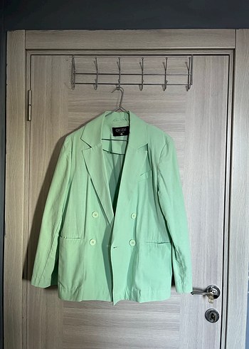Quzu Vintage Yeşil Kadın Blazer Ceket