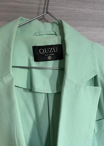 40 Beden yeşil Renk Vintage Yeşil Kadın Blazer Ceket
