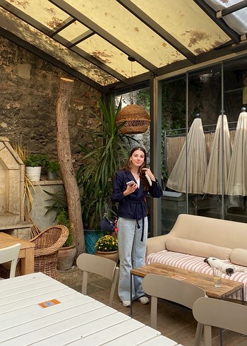 36 Beden Lacivert Blazer + Çanta Hediyeli