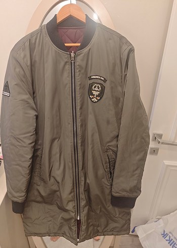Koton Erkek çift taraflı Gri /Bordo Fermuarlı Street Wear Ceket