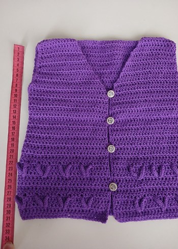 Mor Örgü Kız Çocuk Süveter - Görsel 2