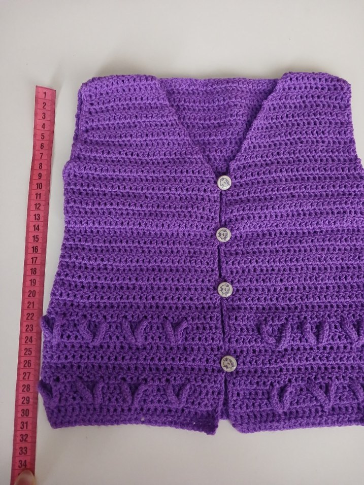 Mor Örgü Kız Çocuk Süveter - Görsel 2