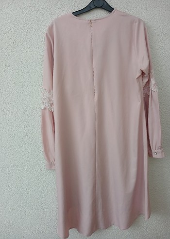 Pembe Midi Kadın Tunik Dantel Detaylı - Görsel 5
