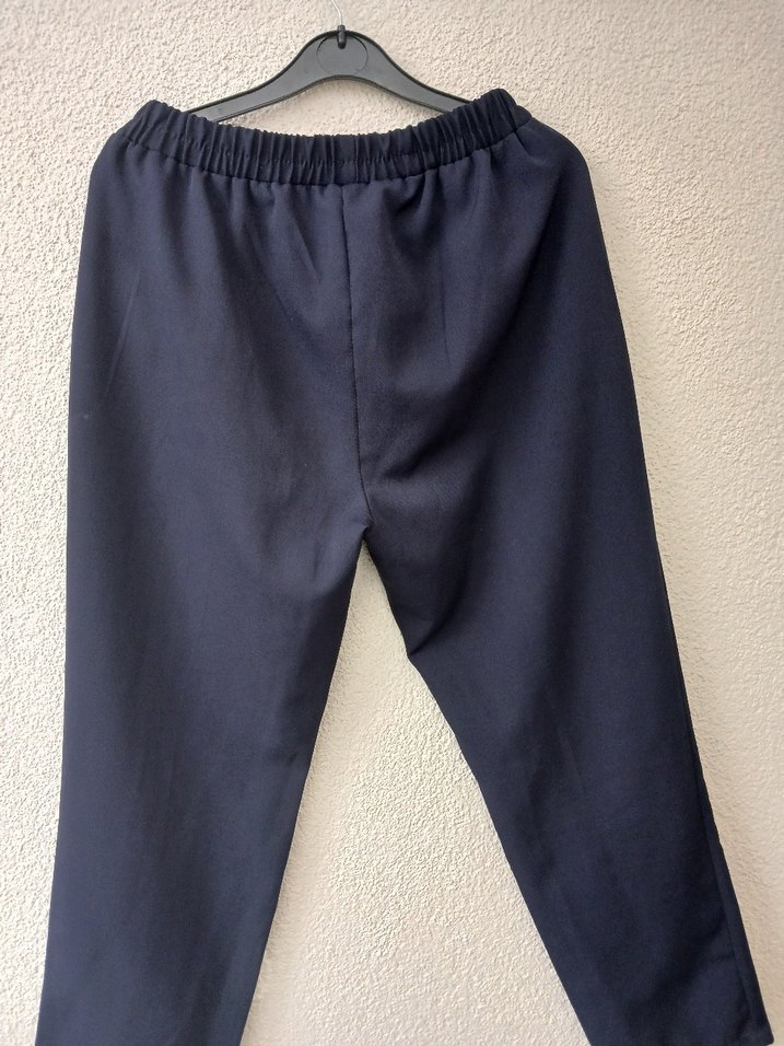 Lacivert Kadın Rahat Kesim Kumaş Pantolon - Görsel 5