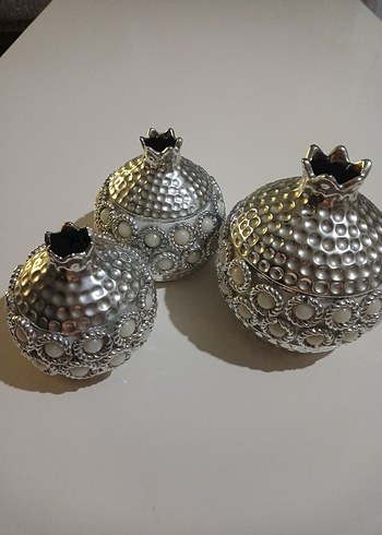 Gri ve Beyaz Nar Figürin Seti - Görsel 2