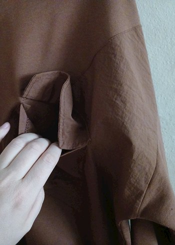 Kadın Kahverengi Süet Sweatshirt - Görsel 4