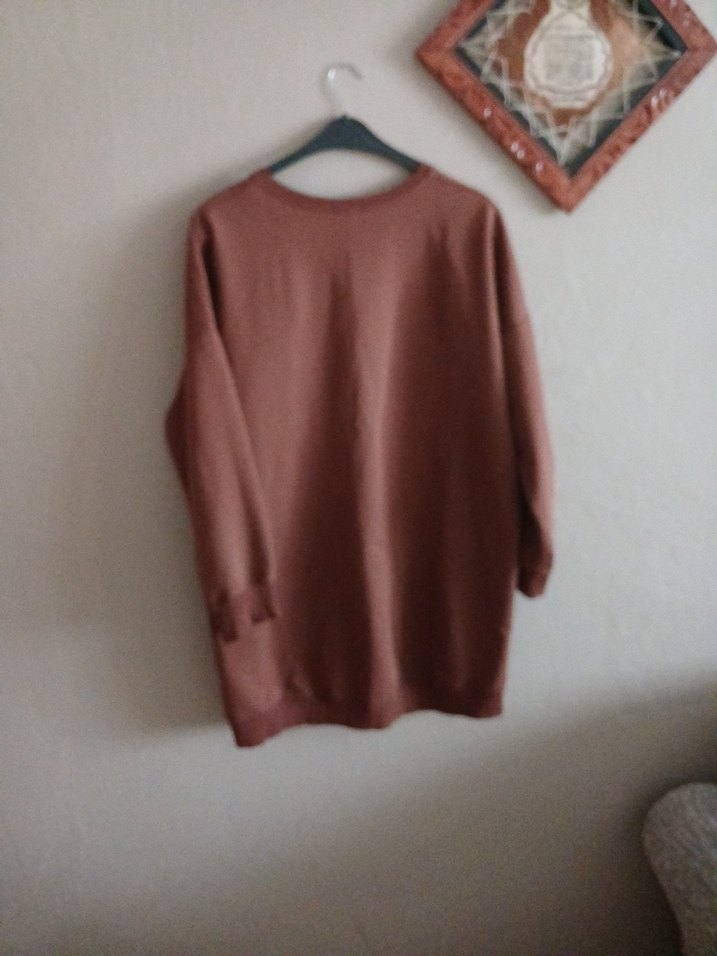 Kadın Kahverengi Süet Sweatshirt - Görsel 5