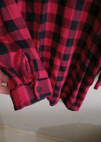 Kırmızı Kareli Uzun Kollu Salaş Gömlek - Görsel 4