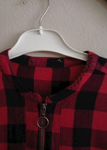 Kırmızı Kareli Uzun Kollu Salaş Gömlek - Görsel 3