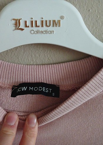 Pembe Uzun Kollu Pamuklu Sweatshirt - Görsel 3