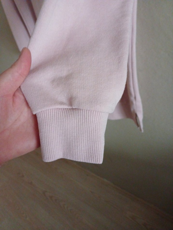 Pembe  Uzun Kollu Pamuklu Sweatshirt - Görsel 5