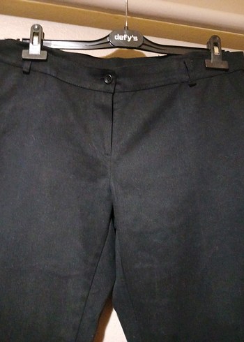 Erkek Siyah Denim Kemerli Kumaş Pantolon - Görsel 2