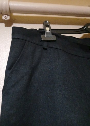 Erkek Siyah Denim Kemerli Kumaş Pantolon - Görsel 4