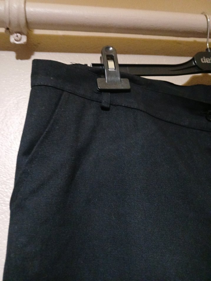 Erkek Siyah Denim Kemerli Kumaş Pantolon - Görsel 4