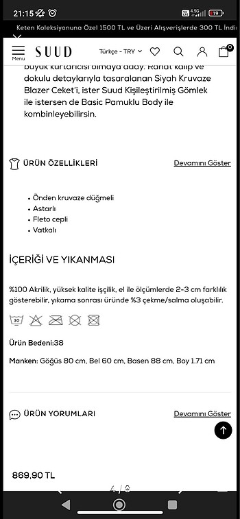 m Beden siyah Renk Suud blazer