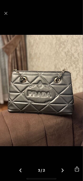 Prada Gri Kol Çantası
