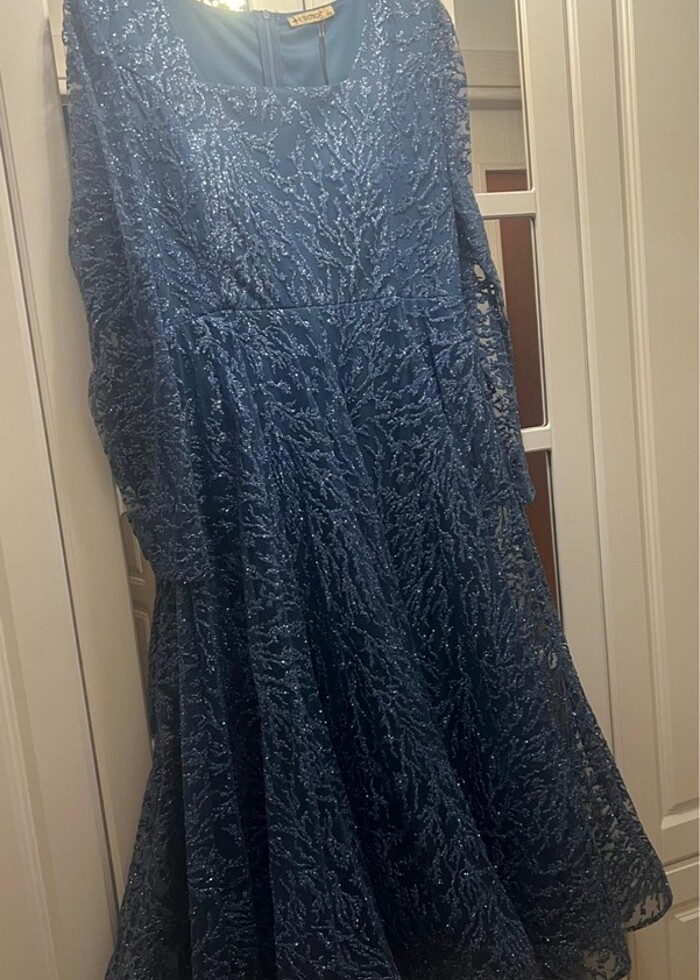 Mavi abiye sadece dügünde giyildi tertemiz - Görsel 2