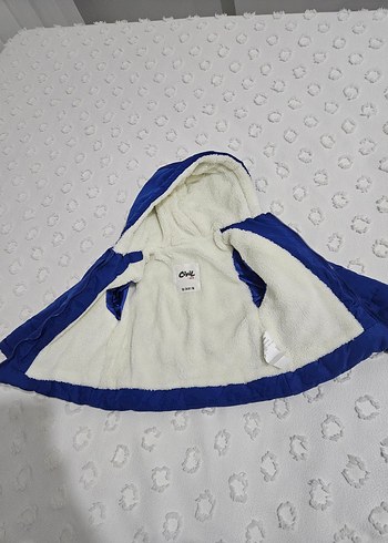 Mavi Kapüşonlu Erkek Çocuk Kürklü Mont - Görsel 2