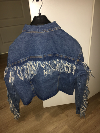 s Beden Saçaklı denim kot ceket