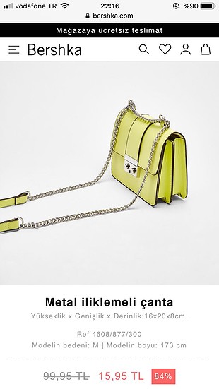 Bershka Metal iliklemeli çanta