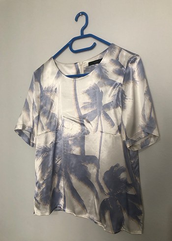 Geniş Kesim Mavi Batik Desenli Kadın Kumaş Pantolon - Görsel 3