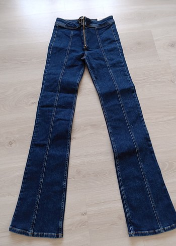 Parlak Mavi Kadın Denim Pantolon