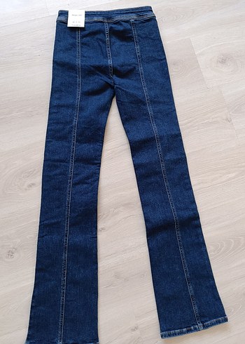 Pull and Bear Parlak Mavi Kadın Denim Pantolon