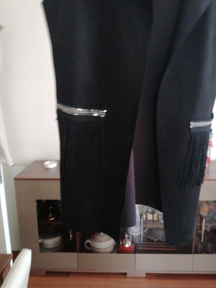 Siyah Süet Kemerli Midi Kadın Yelek - Görsel 2