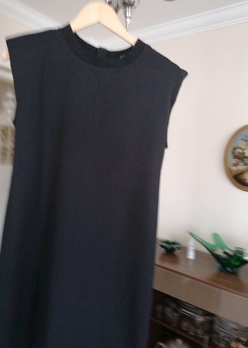 Siyah Kolsuz Midi Triko Elbise - Görsel 3