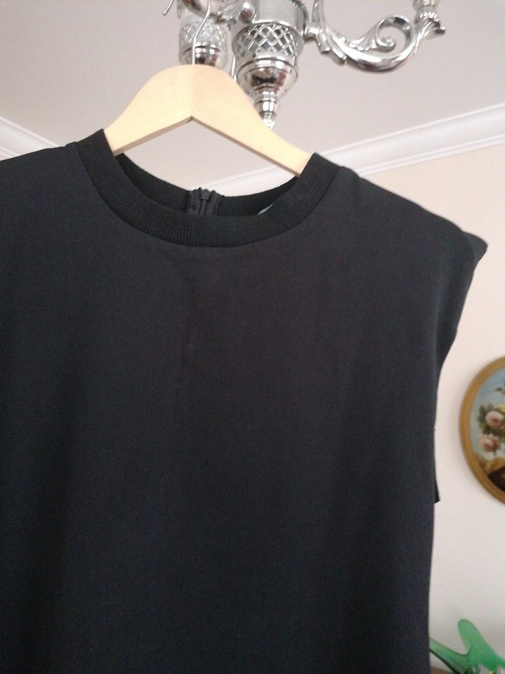 Siyah Kolsuz Midi Triko Elbise - Görsel 2