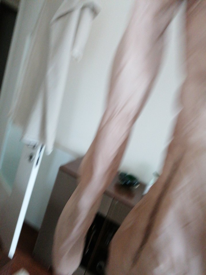 Bej Parlak Mini Kadın Ceket Yüksek Yaka - Görsel 4