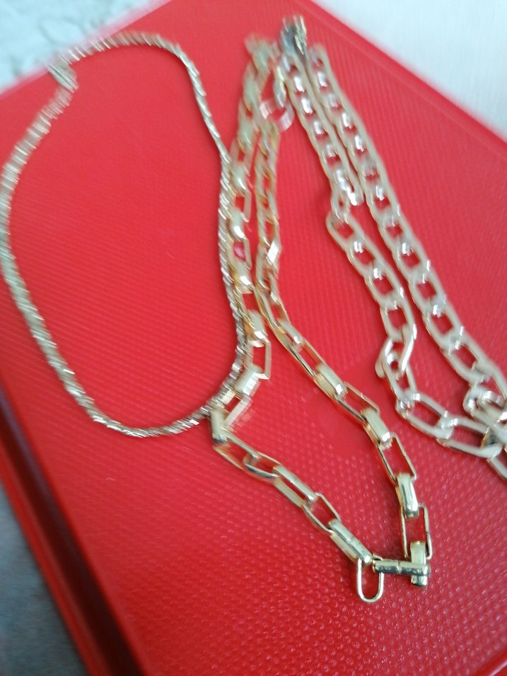 Uzun Zincir Detaylı Altın Renk Kadın Kolye - Görsel 3