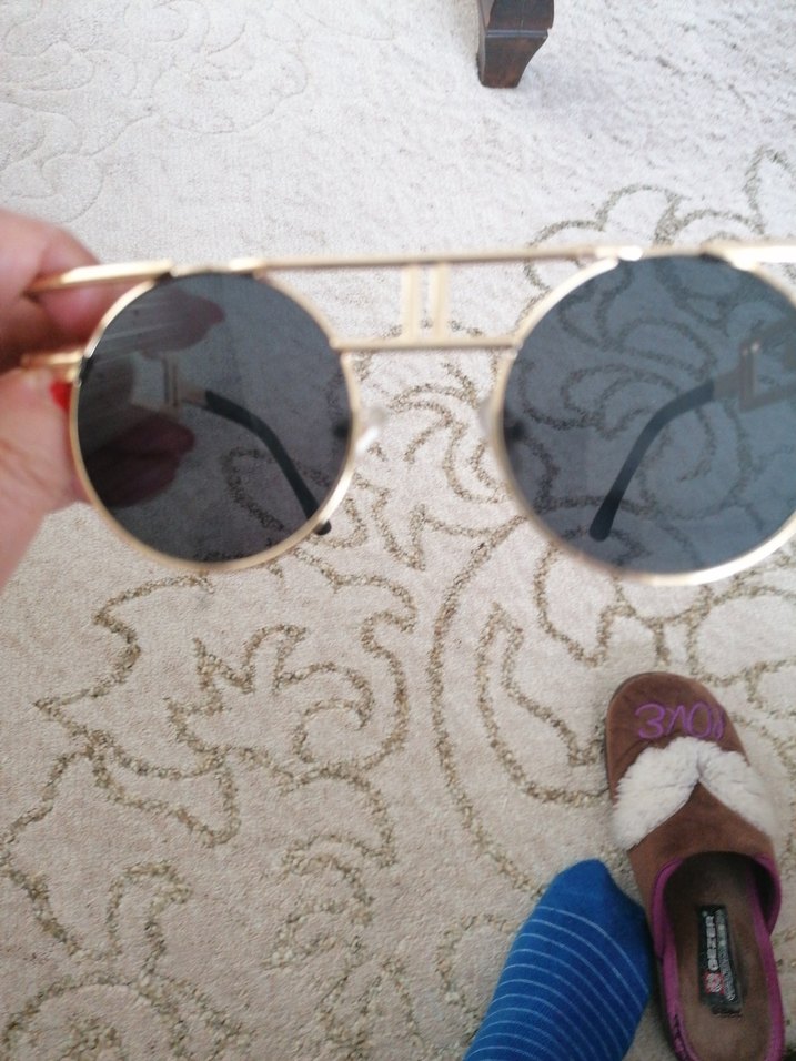 Tokalı Gri Sokak Stili Kadın Gözlüğü - Görsel 3