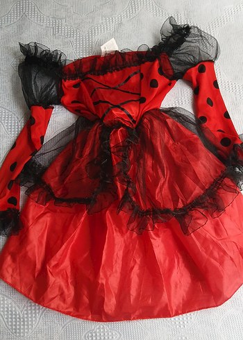 Kız Çocuk Kırmızı Gotik Fırfırlı Elbise