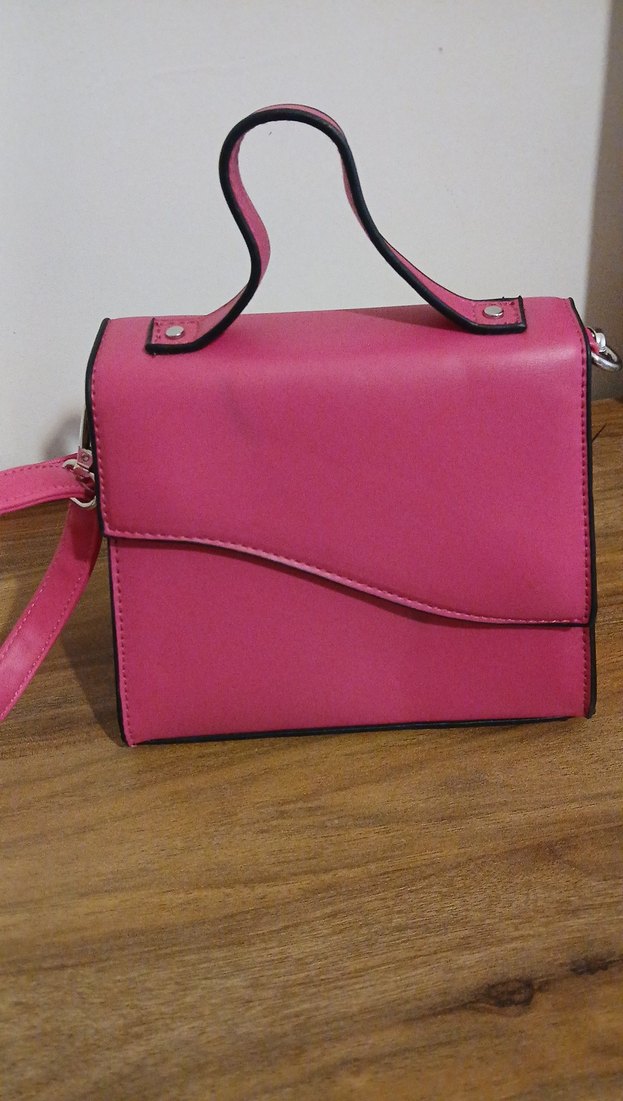 Pembe Deri Kadın Çanta - Görsel 2