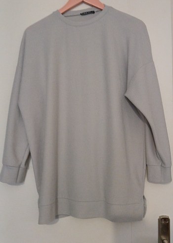 Gri Kadın Salaş Sweatshirt - Görsel 2